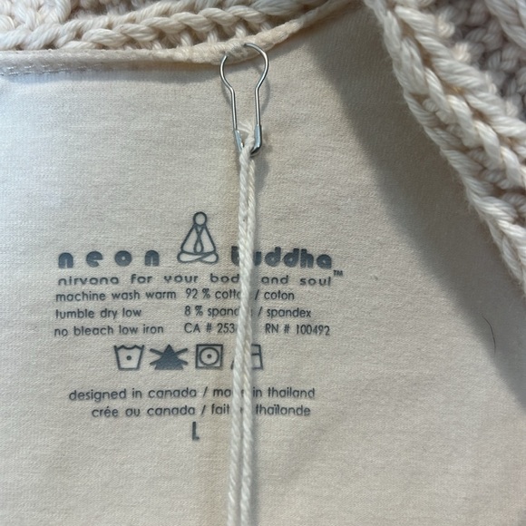 Neon Buddha Cream Knit Cardigan size large. NWT! - Picture 4 of 10